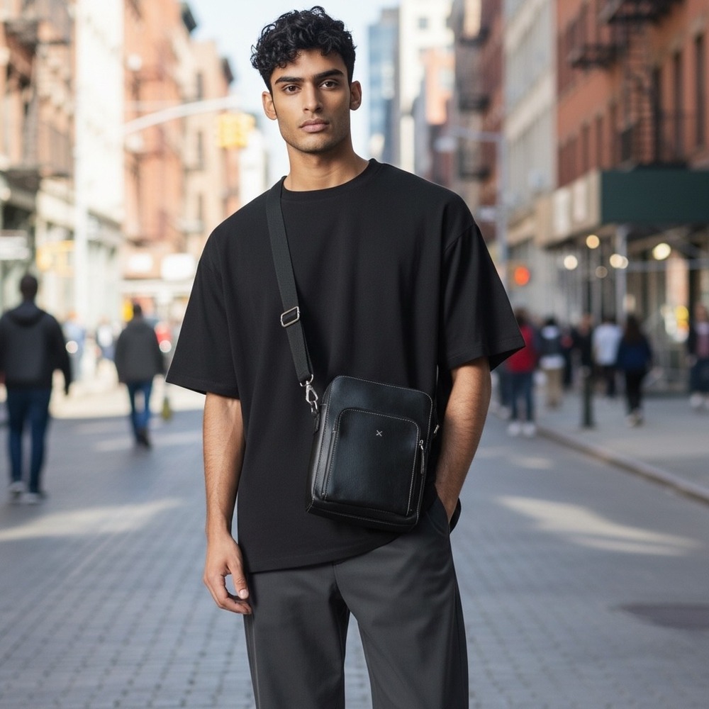Gordon Rush, Italian Leather, Unisex Crossbody Bag